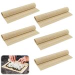 JOYVOX 5PCS Bamboo Sushi Making Kit - Authentic Yellow Sushi Rolling Mat Set for Homemade Sushi - Essential Tools for Sushi Lovers