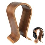 Linkidea Wooden Omega Headphones Stand/Wooden Headphone Hanger/Wood Headset Holder/Omega Earphone Desk Display Hanger - Wooden Headsets Walnut Finish