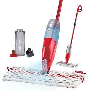 Vileda ProMist MAX Microfibre Spray Mop | Safe on All Floor Types | Choose Your Own Cleaning Solution | Machine Washable & Reusable Dual-Sided Microfibre Mop Head | No Batteries Required