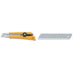 Olfa 5003 L-1 18mm Ratchet Lock Heavy-Duty Utility Knife + Olfa 5009 LB-10B Snap-Off Heavy Duty Blade (10 Pack)