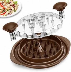AveFare Chicken Shredder - 10.8Inch Large Chicken Shredder Tool Twist with Brush, Visible Meat Shredder, Ergonomic Handle, Strong Anti-Slip, BPA Free Dishwasher Safe, Suitable for Pork Beef Chicken