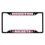 FANMATS 31331 Houston Rockets Metal License Plate Frame Black Finish