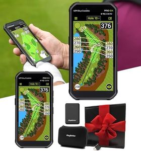 SkyCaddie PRO 5X Handheld Golf GPS Gift Box Bundle - TruePoint Precision Technology - 5.5" Display, 35,000 Maps, Dynamic HoleVue - Includes PlayBetter Portable Charger, Wall Adapter, & Case