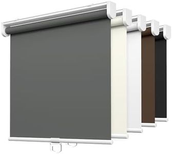 LazBlinds No Tools No Drill Cordless Roller Shades, 100% Blackout Roller Blinds for Windows, Thermal Insulated UV Protection Waterproof Roll Up Window Blinds and Shades, 22'' W x 72'' H, Grey