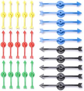 25 Pack 4-inch Arrow Spinners in 5 Colors for Home and Classroom Activities, Plastic Board Game Spinners