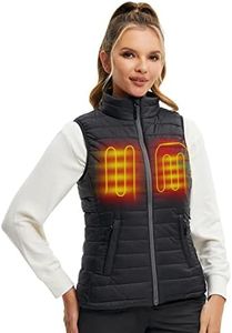 CONQUECO Women's Heated Vest Lightweight Slim Fit Gilet Coat With Battery Pack (M)