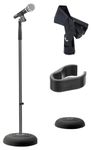 Pyle, Microphone Stand, Universal Mic Mount with Heavy Compact Base, Portable Mic Stand, Boom, Height Adjustable Straight Stands (85 – 152 cm.)