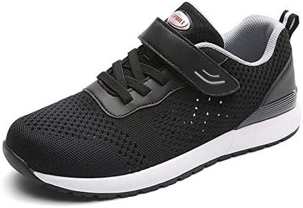 Leader Show Men's Casual Elderly Safety Walking Shoes Light Weight Strap Comfort Sneakers (10, Black Hollow)