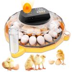 26-Egg Incubator with Automatic Turning, Digital LED Display and Automatic Humidity Control for Chicken, Duck, Quail, Poultry and Pigeon Eggs,Chicken tray (Purpose egg tray+Bird egg tray)