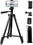 Phone Tripod,LINKCOOL 42" Aluminum Lightweight Portable Camera Tripod for Iphone/Samsung/Smartphone/Action Camera/DSLR Camera with Phone Holder & Wireless Bluetooth Control Remote (Black)