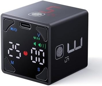 Ticktime Pomodoro Productivity Timer Cube, Pause & Resume, Silent, Vibrate & Adjustable Sound Alarm, for Work, Office, ADHD, Study, Task, 1/3/5/10/15/25/45/60min & Custom Countdown, Black