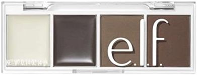 e.l.f. Cosmetics Bite-Size Brow, Mini Brow Quad with Ultra-Pigmented Waxes & Powders, Eyebrow Grooming & Makeup Kit, Neutral Brown, 0.14 Oz