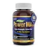 Herba Testosterone Supplements for Men - 60 Capsules | Tribulus, Ashwagandha, Panax Ginseng, Maca and 9 Other Ingredients | Natural Testosterone Boosters for Men | Made in Canada | Power Max