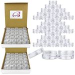 Beauticom 3G/3ML Round Clear Jars with Screw Cap Lids for Lotion