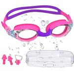 Kids Swimming Goggles, Swimming Goggles Kids 6-14, Kids Goggles Anti-Fog No Leak Proof Uv Resist Childrens Swimming Goggles Boys Girls Goggles Food Grade Silicone Comfort with Nose Clip(Age 3-14)