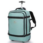 Hynes Eagle Rolling Backpack Luggage 21'' Backpack with Wheels Flight Approved Wheeled Backpack Carry on Travel Backpack for Women Men 42L Light Green