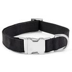Unreasonable Pets Nylon Dog Collar, Comfortable Waterproof Material Pet Collar Adjustable For Large Dogs, Black, L,26X1 Inch