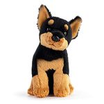 DEMDACO Animalcraft Black and Brown 6 x 4 x 3 Inch Plush Beanbag Stuffed Animal Doberman Pincher