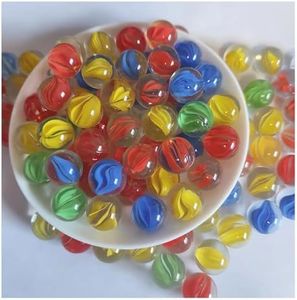 TeCnr 16mm Glass Marbles 80 pcs, 4 Kinds of Colored Glass Marbles, DIY Marbles, Home Decoration Marbles.