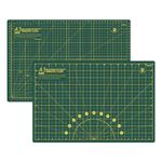 Headley Tools 18"x12" Thickened Self Healing Cutting Mat, A3 Rotary Cutting Sewing Mat for Crafts, Double Sided 5-Ply Table Cutting Board for Fabric Quilting Leather Arts Hobby Project, (Green)