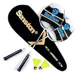 Senston 2 Pieces Carbon Alloy Badminton Set, lightweight 100% Graphite Shaft Badminton Racket, Various Sets Available, Including Premium Badminton Bag, 2 Badminton shuttlecock