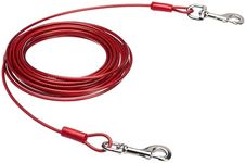 Amazon Basics Dog Tie Out Cable, up to 125 lbs, 230 feet, Red