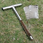 SurmountWay Soil Sampler Probe 12 Inch with 2 Pcs Reusable Sample Bags, Stainless Steel T-Style Handle Soil Test Kits Soil Probes for Soil Sampling Plant Care Garden Lawn Farm