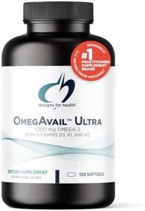 Designs for Health OmegAvail Ultra TG Fish Oil 1200mg - 1000 IU Vitamin D3, Vitamins K1 + K2 - Triglyceride Form Omega 3 Fish Oil Supplement with DHA/EPA - No Fishy Aftertaste (120 Softgels)