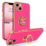 BENTOBEN iPhone 13 Case, Phone Case iPhone 13, Slim Fit 360° Ring Holder Shockproof Kickstand Magnetic Car Mount Supported Protective Women Girls Men Boys Cover for iPhone 13 5G 6.1 Inch, Rose Red