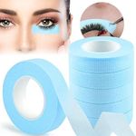 EBANKU 6 Rolls Eyelash Extension Tape Breathable Blue Lash Tape for Eyelash Extension Micropore Fabric Under Eye Tape for Eyelash Extension Supply (Blue)