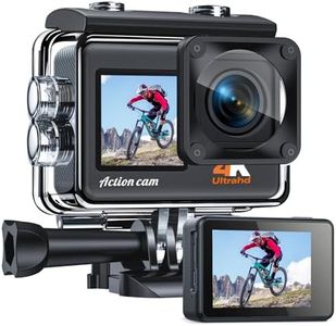 Caméra Sport 4K 30fps 24MP WiFi Action Caméra avec 2 Ecran LCD Ultra HD Stabilisateur 170° Angle Réglable, Caméra étanche 40M et 2 Batteries, Kit d'Accessoires