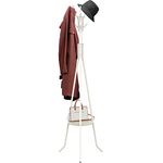 SimpleHouseware Freestanding Coat Rack With Shelf, 9 hooks, White