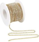 ARK Stone Chain for Jewellery Making, 2mm, White Stone/Gold Base - Pack of 10 Meters