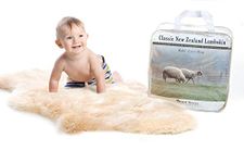 New Zealand UnShorn Lambskin Baby Rug, Silky Soft, Top Grade Quality Sheepskin, Large Size 34 to 36 Length, 100% Natural by Desert Breeze Distributing