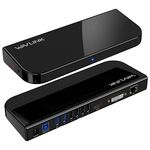 WAVLINK USB 3.0 Docking Station with 4K HDMI and 1080P DVI Dual Display for Windows and Mac(Gigabit Ethernet, Audio, 6 USB Ports, DVI to HDMI/VGA Converter, USBA-C Adapter)