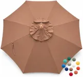 Formosa Covers 11 foot 8 Ribs Replacement Umbrella Canopy For Outdoor Octagonal Market Patio (CANOPY ONLY) (Mocha Mousse)