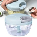 Manual Food Chopper, LULUWA Kitchen Hand Pull Processor or Slicer for Vegetables Meat Fruits Nuts Garlic Onion Peppers (Green)