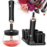 Premium Makeup Brush Cleaner Dryer Super-Fast Electric Brush Cleaner Machine Automatic Brush Cleaner Spinner Makeup Brush Tools (Black)