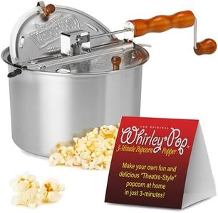 Original Whirley Pop Popcorn Maker - Wabash Valley Farms Gourmet Popcorn Popper, Aluminum Popcorn Pot With Nylon Gears, 3-Minute Stove Top Nostalgia Popcorn Maker (Silver)