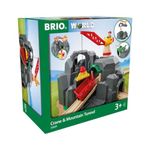 BRIO World Crane and Mountain Tunnel - Wooden Railway Train Set Accessories for Kids Age 3 Years Up