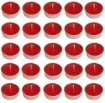 Pure Indian Candle Handmade Fresh Cut Roses Fragrance Red Solid Tea Light Candle (Pack of 25) PICTL202267