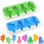 WMKGG Popsicles Molds, Mini Cartoon Silicone Popsicle Molds for Kids, 2 Pieces Classic Frozen Popsicle Molds with Sticks and Lids, Stackable Small Ice Pop Mold