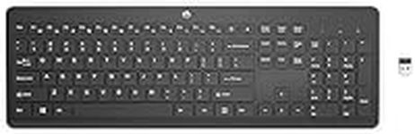 HP 230 Wireless Keyboard, quiet and comfortable keystrokes, Number Pad, QWERTY UK Layout, compatible with Windows PC, Chromebook, Laptop, Mac, Up to 16 Months Battery, USB dongle included