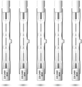 Luxvista R7S 78mm 80W Bombilla Halógeno Regulable Lámpara de Lápiz Halógeno Lineal J78 T3 1390 lm para Lámparas de Piso, Luces de Paisaje, Luz de Calle, Blanco cálido 2800K, Paquete de 5