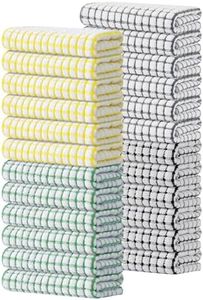 Kitinjoy Cotton 24 Pack Terry Kitchen Towels, 16 x 25 Inches Super Soft and Absorbent Dish Towels, Quick Drying Hand Towels for Kitchen Drying, Multi-Colored