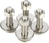 3/8-16 x 1-1/2" Carriage Bolts Set Round Head Square Neck Screws with Nuts and Washers, Stainless Steel 18-8 (304), 10 Sets