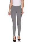 TWIN BIRDS Tailored Cut & Classic Fit Stretchable Steel Grey Grey Coloured Viscose Elasthane Fabric Ankle Length Leggings for Women - (3XL)