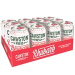 Cawston Press Sparkling Rhubarb Fizzy Drink Blended With Sparkling Water and Pressed Apple Juice (330ml x 12 cans) | Gluten Free - Vegan - No Added Sugar