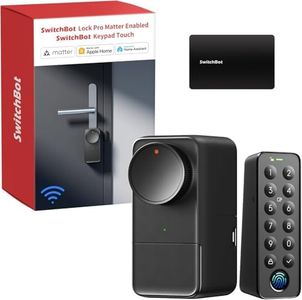 SwitchBot WLAN Smart Lock Pro with Touchscreen Keyboard, Matte Over WiFi, Electronic Door Lock with Rechargeable Battery, Door Opener via App, Fingerprint, Code, Alexa, Google, Supports Apple Home