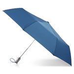 totes Titan Portable Travel Umbrella – Windproof, Waterproof, Strong, Compact Umbrella – Perfect for the Car, Backpack, and On-the-Go, Moroccan Blue, One Size, Titan Large Auto Open Close Windproof & Water-Repellent Eco Foldable Compact Umbrella